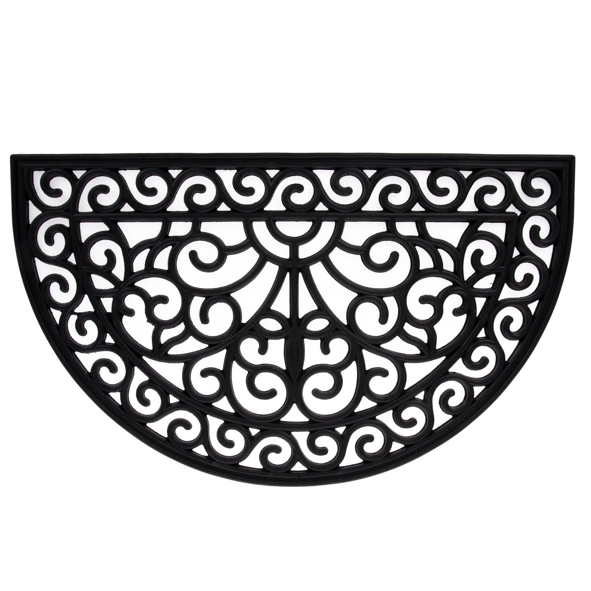 Black HalfCircle Scroll Doormat Hobby Lobby 2062297