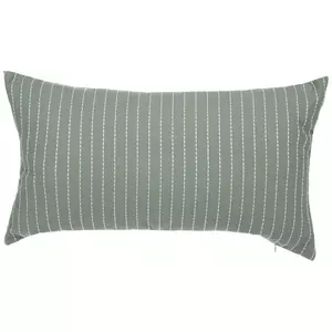 Green & White Striped Pillow