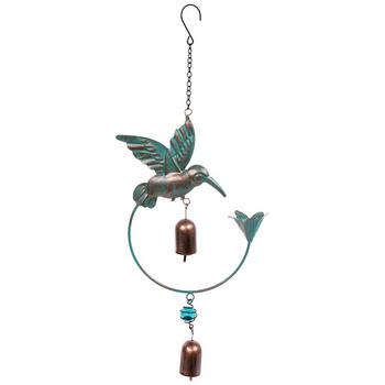Hummingbird & Flower Metal Bell Wind Chime