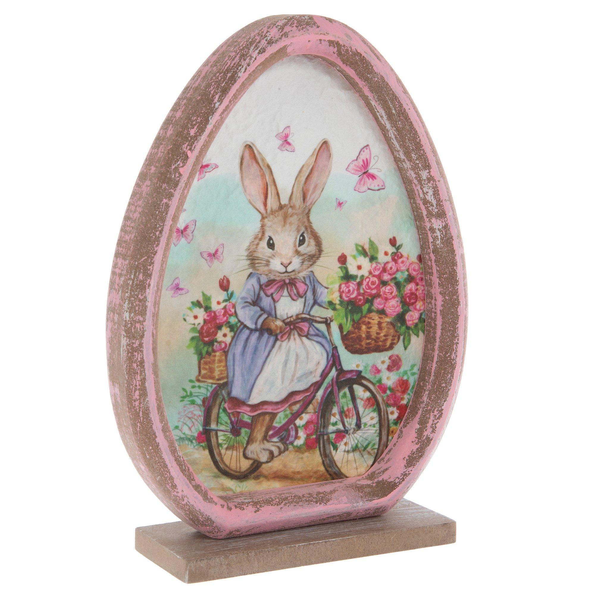 Bunny Riding Bicycle Egg Wood Decor | Hobby Lobby | 206295976