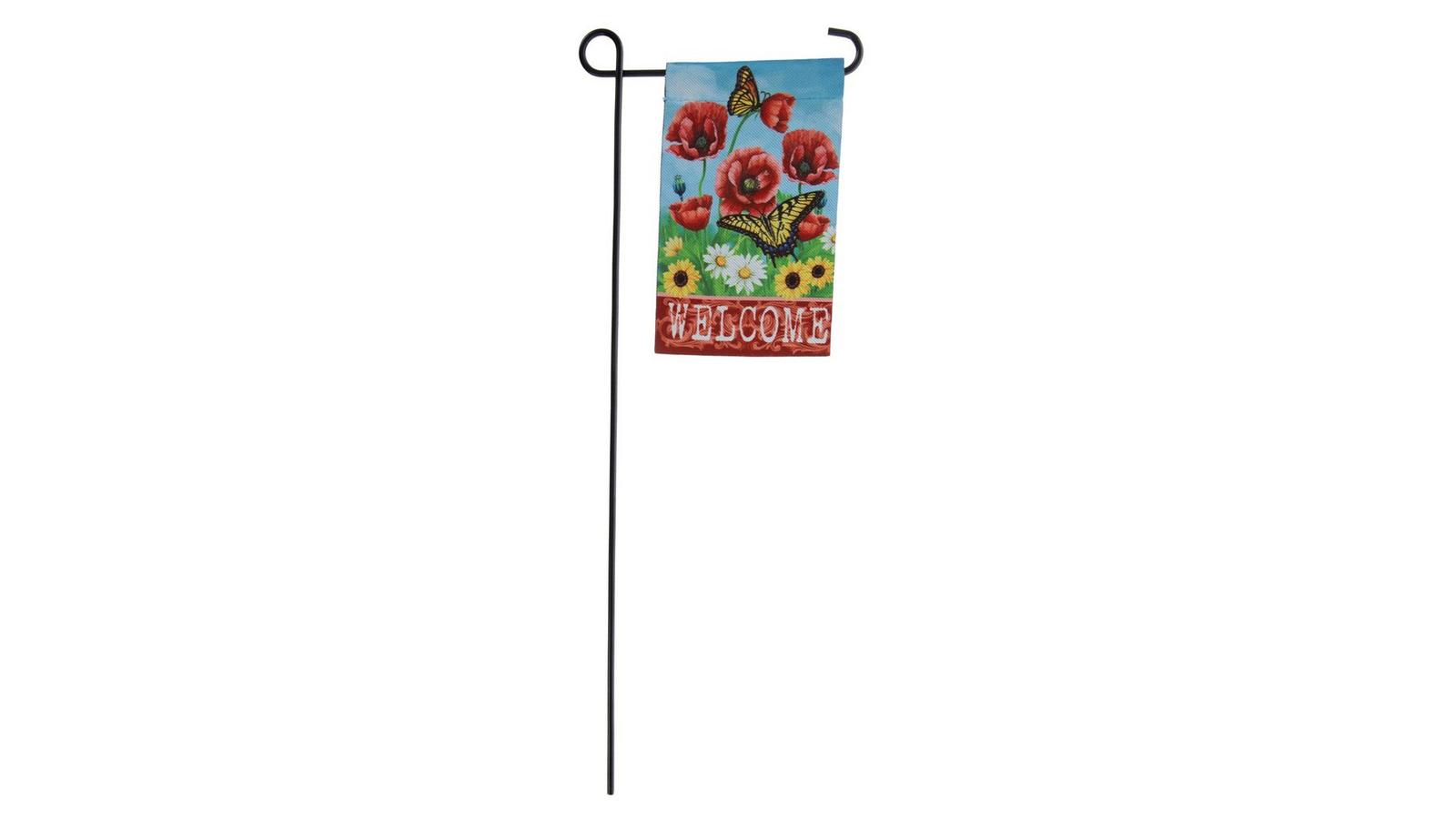 Welcome Butterflies Mini Garden Flag Metal Pick | Hobby Lobby
