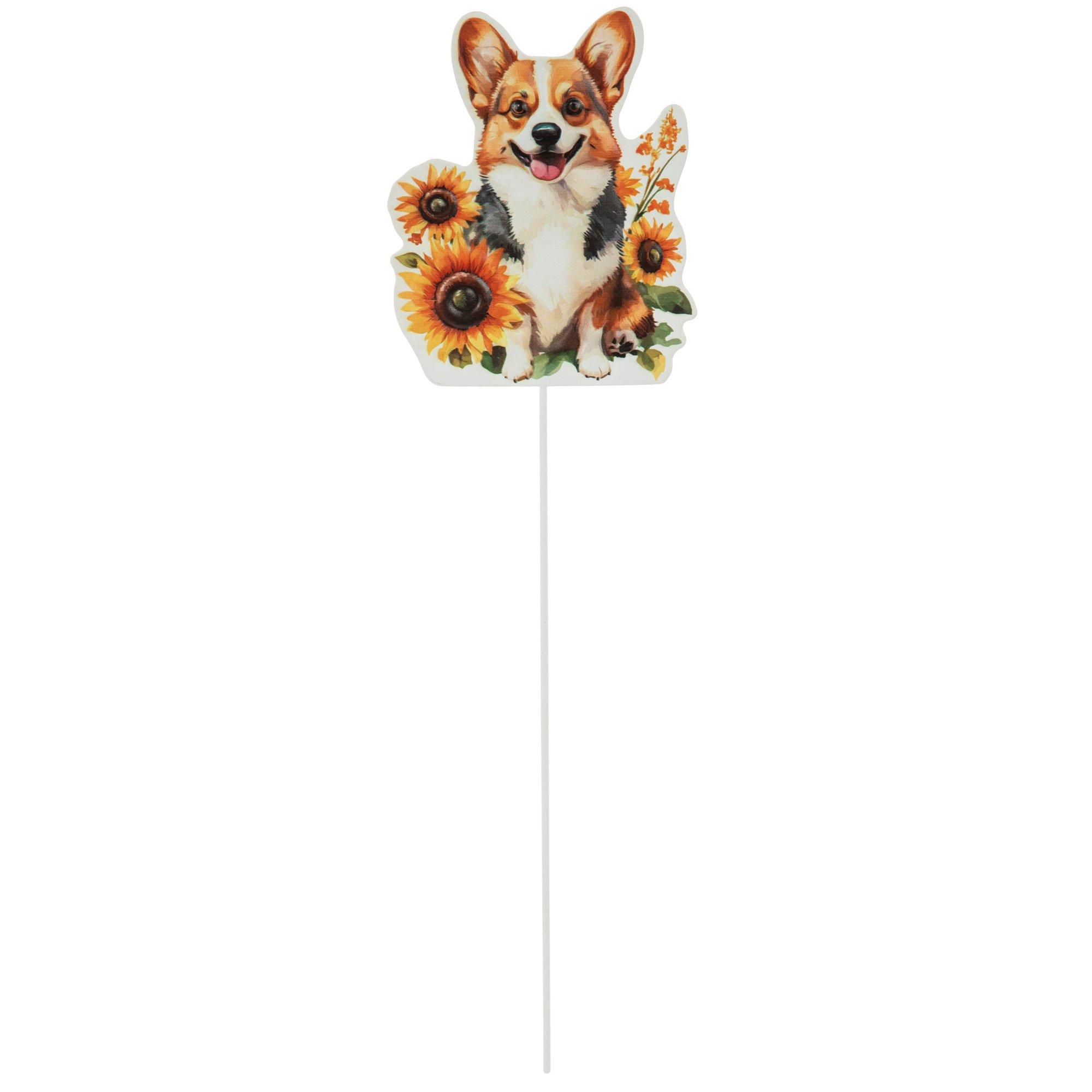 Corgi In Sunflowers Metal Garden Pick | Hobby Lobby | 206321038