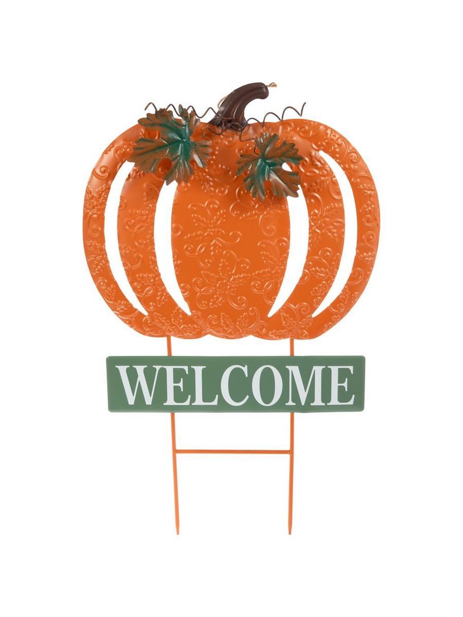 Welcome Pumpkin Metal Garden Stake | Hobby Lobby | 206321707