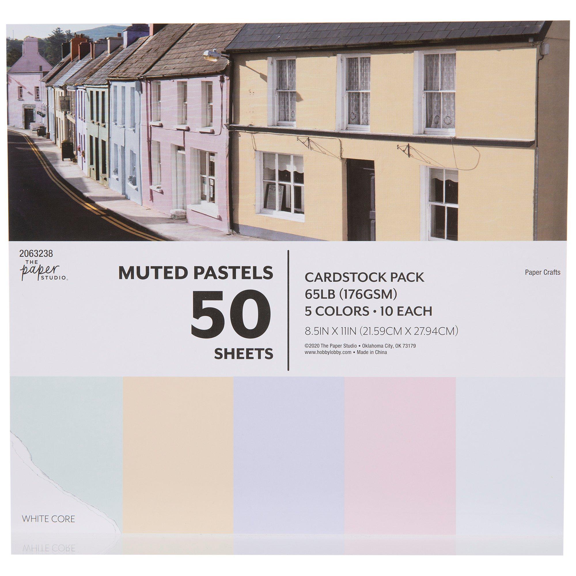 Muted Pastels Cardstock Paper Pack 8 1/2" x 11" Hobby Lobby 2063238