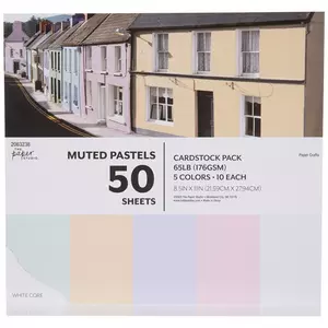 Muted Pastels Cardstock Paper Pack - 8 1/2" x 11"