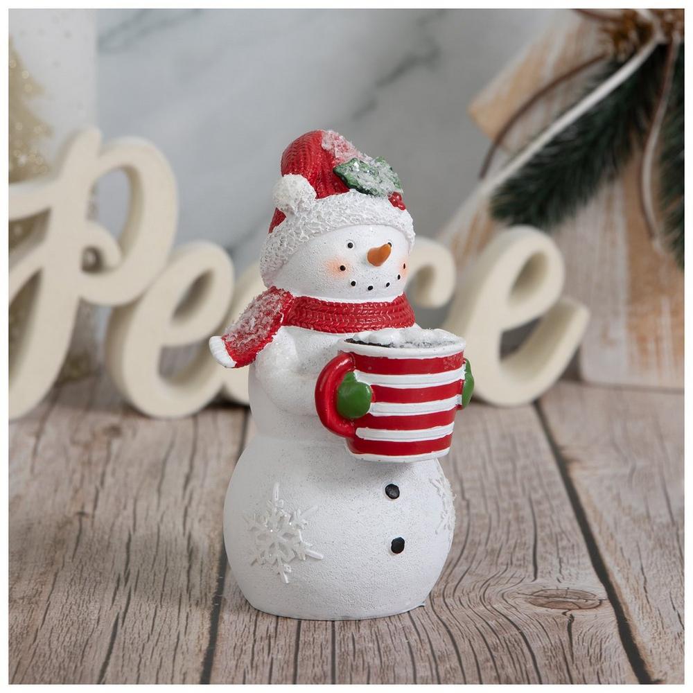Snowman Holding Striped Hot Cocoa Mug | Hobby Lobby | 206344329