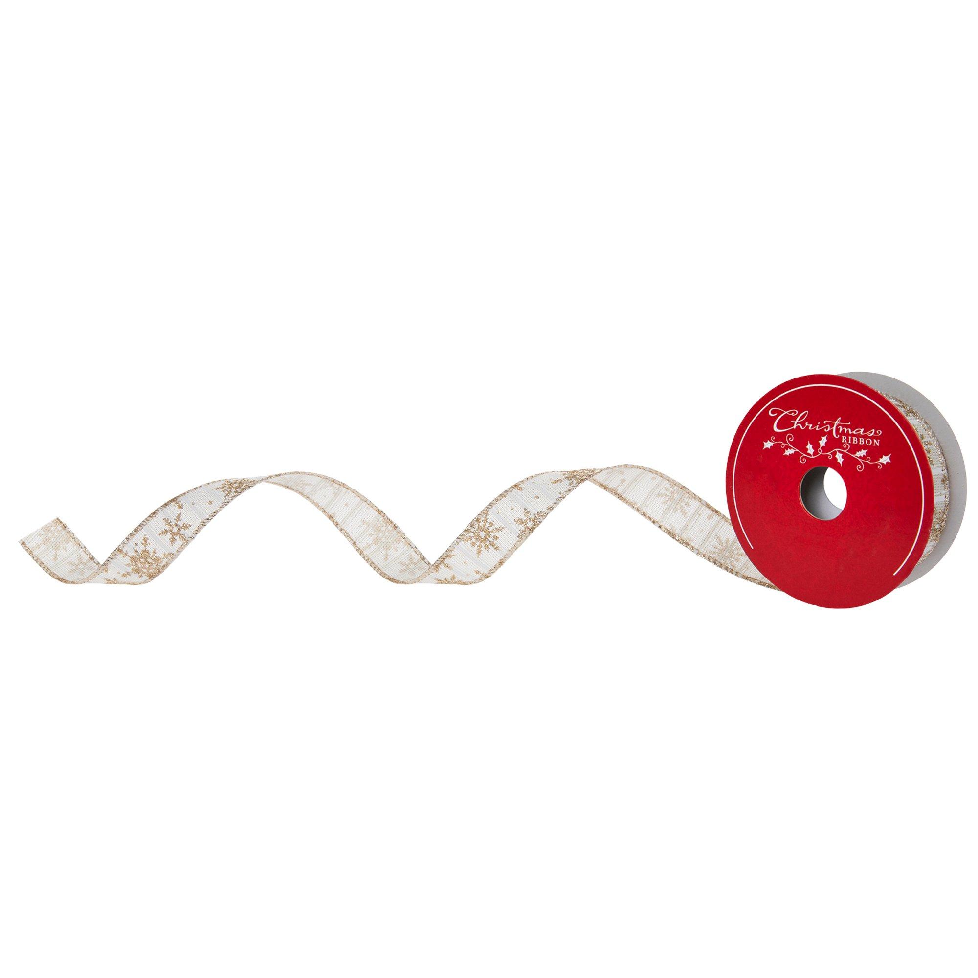 Snowflakes & Stripes Wired Edge Ribbon | Hobby Lobby | 206345656