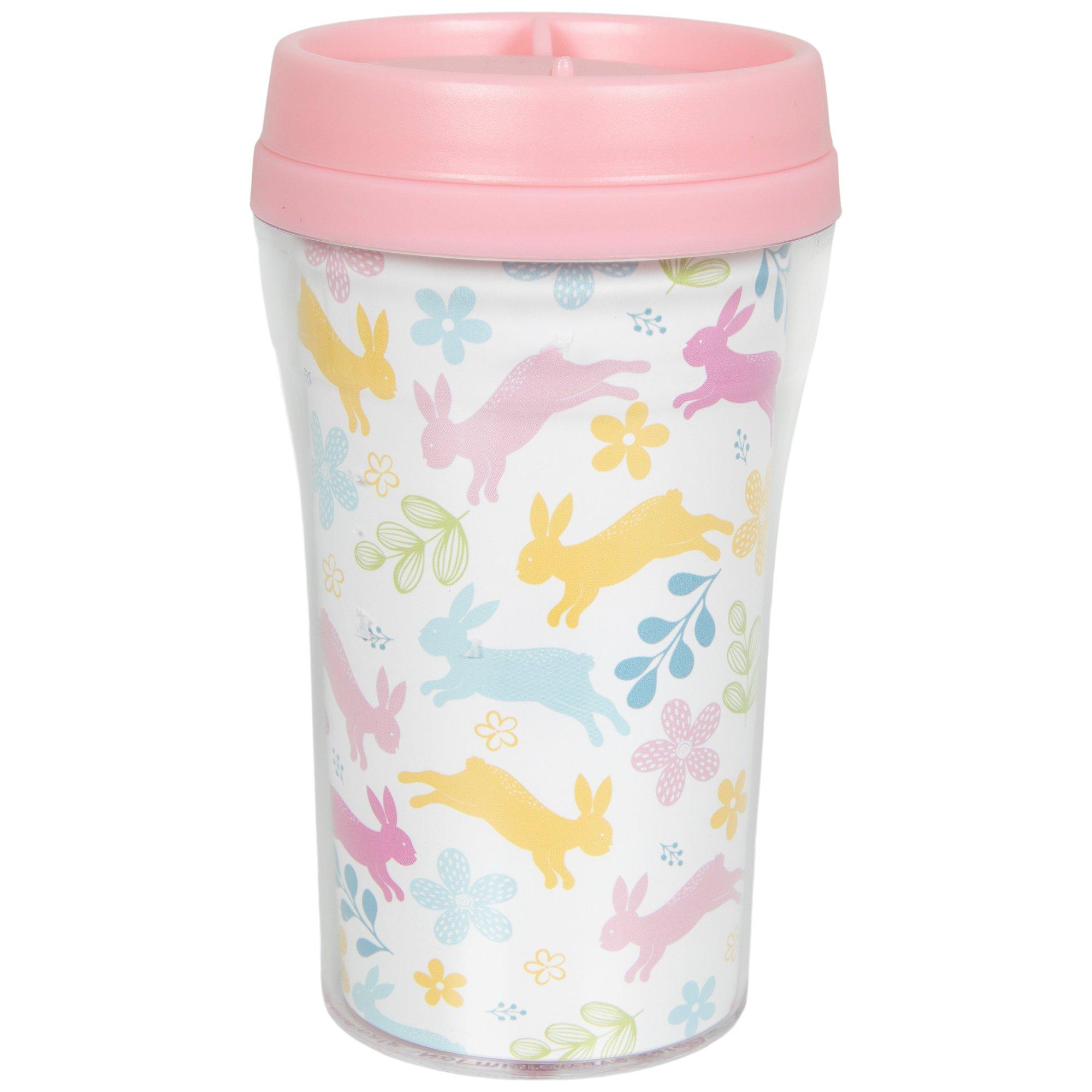 Pink Bunnies Floral Cup With Lid | Hobby Lobby | 206368849