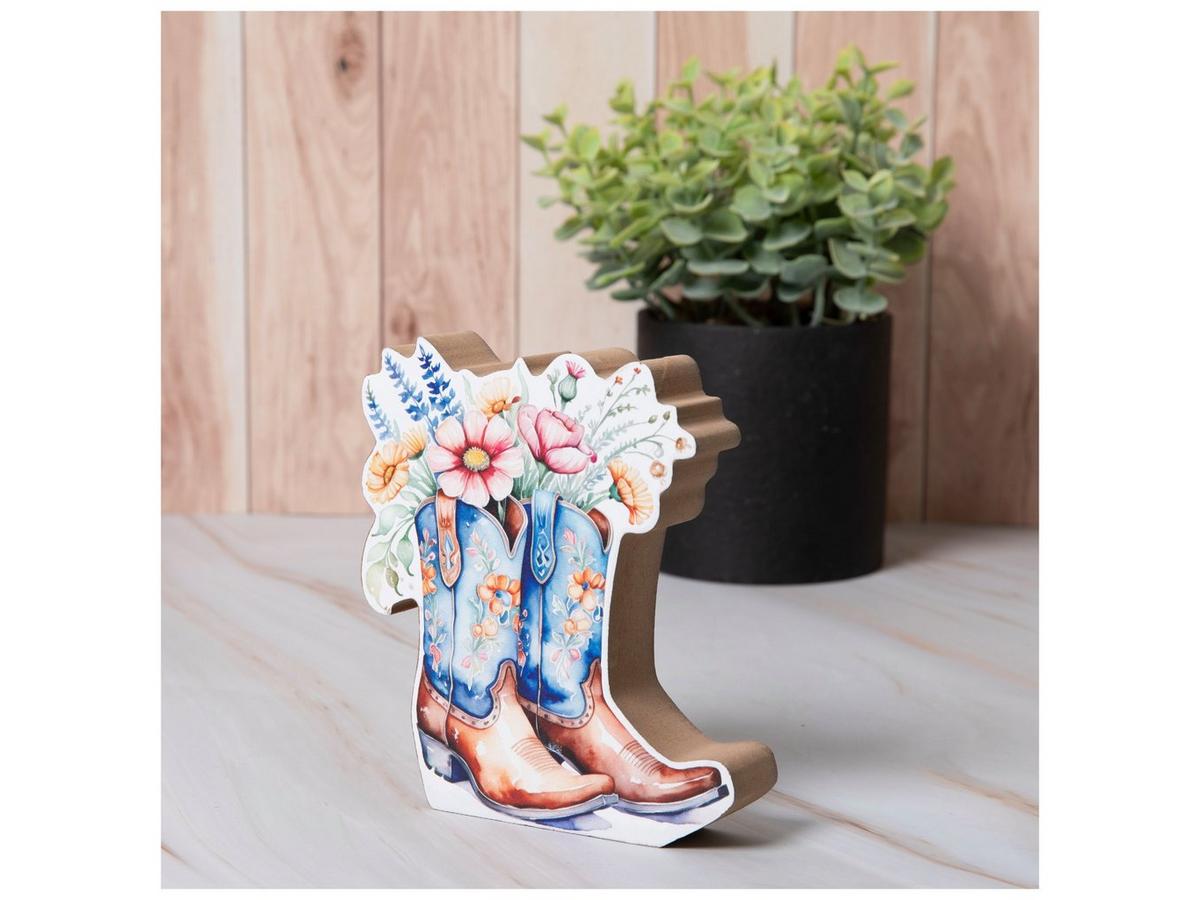 Wildflowers In Cowgirl Boots Wood Decor | Hobby Lobby | 206389332