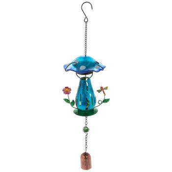 Blue - Mushroom Solar Metal Bell Wind Chime