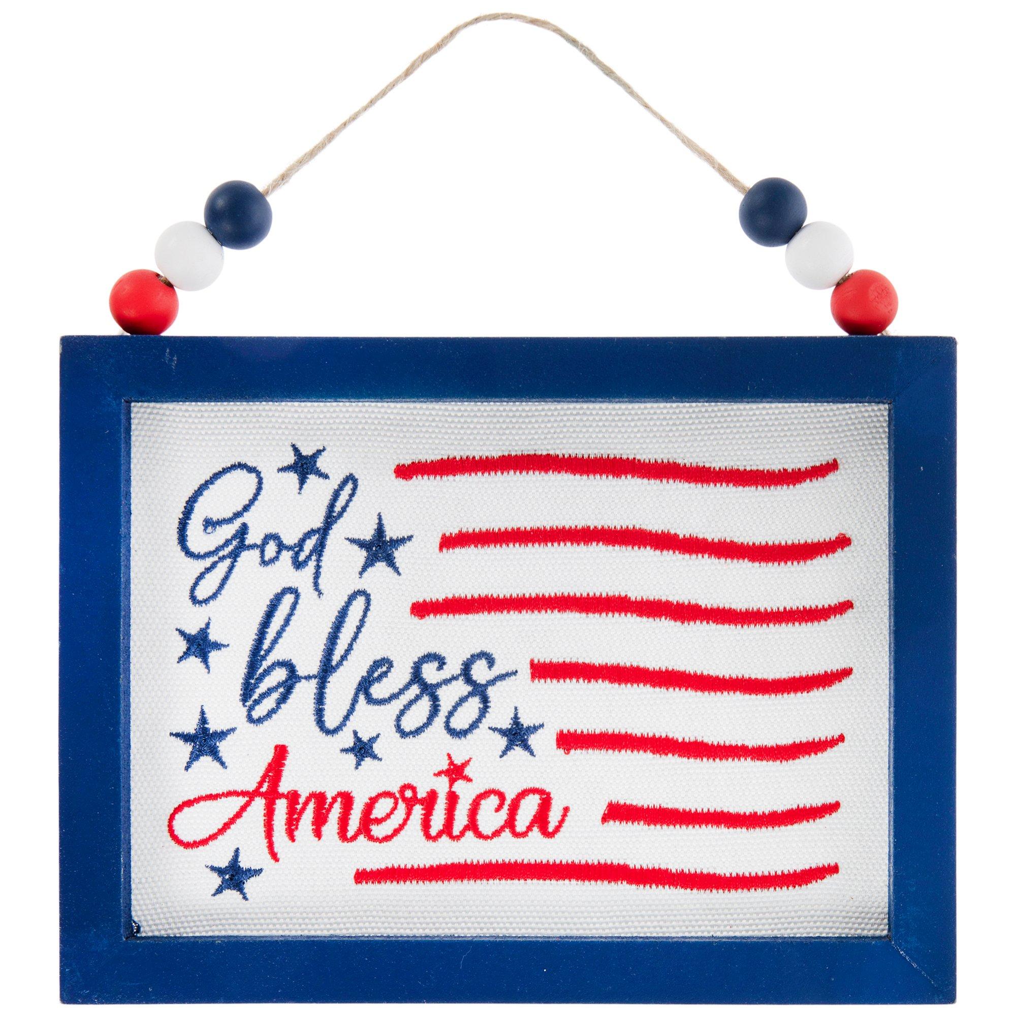 God Bless America Beaded Wood Wall Decor | Hobby Lobby | 206404461