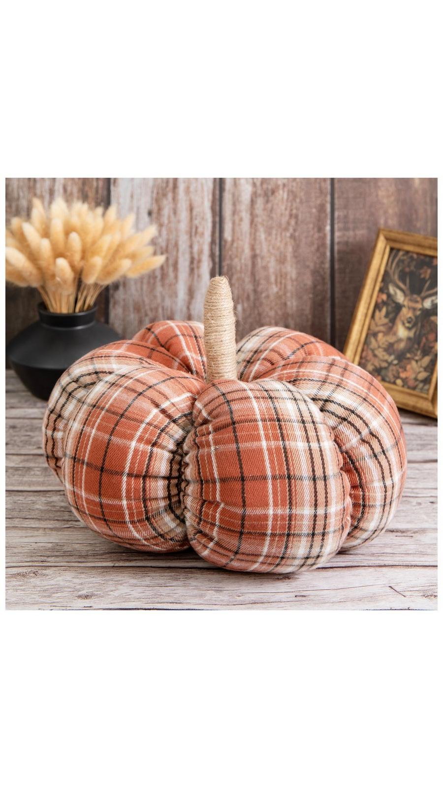Orange Plaid Plush Pumpkin | Hobby Lobby | 206409940