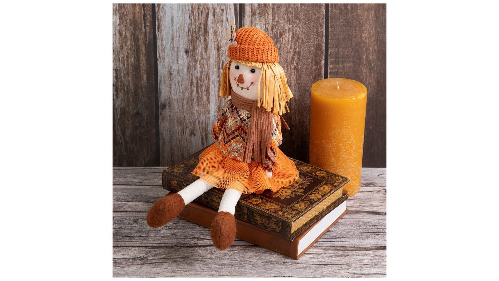 Orange Knit Hat Scarecrow Shelf Sitter | Hobby Lobby | 206411193