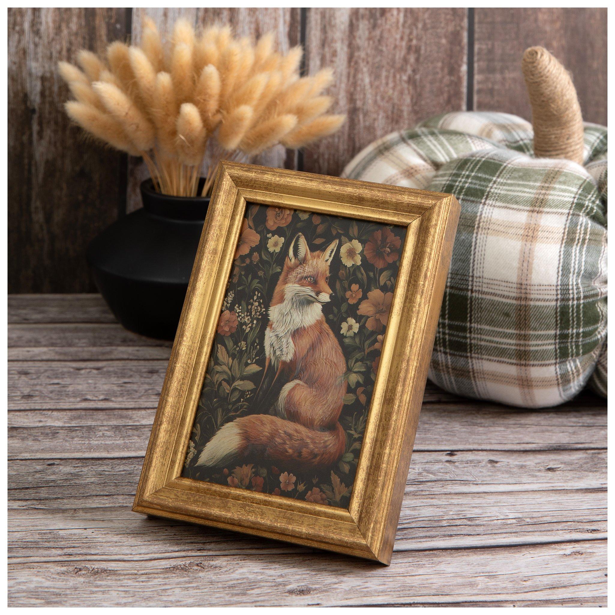 Floral Fox Framed Wood Decor | Hobby Lobby | 206412282