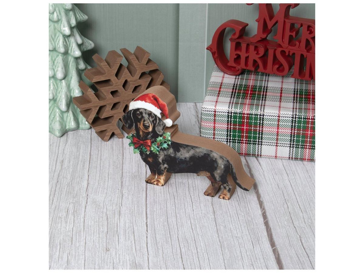 Dachshund With Holly Wreath Wood Decor | Hobby Lobby | 206417232