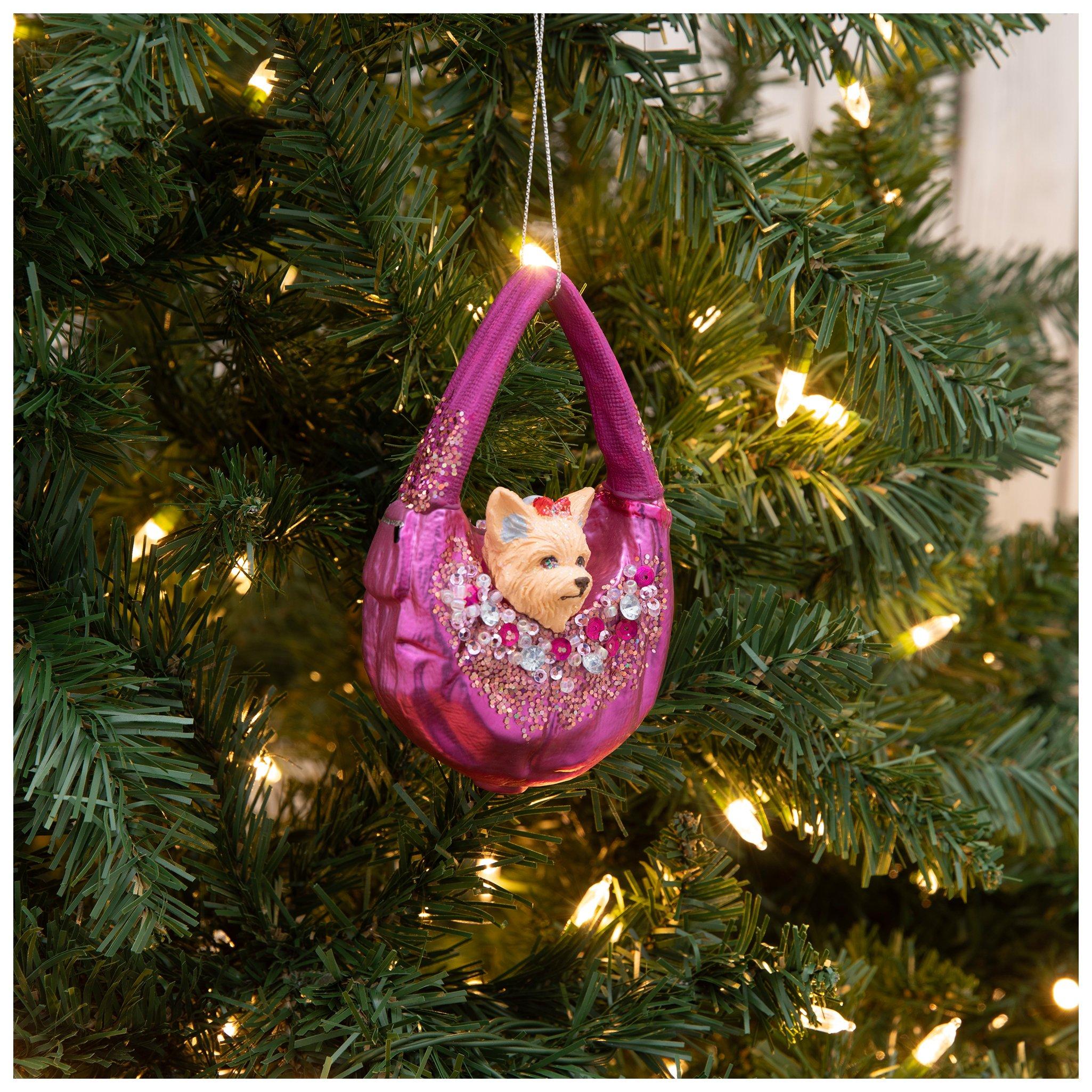 Yorkie In Dark Pink Purse Ornament | Hobby Lobby | 206432058