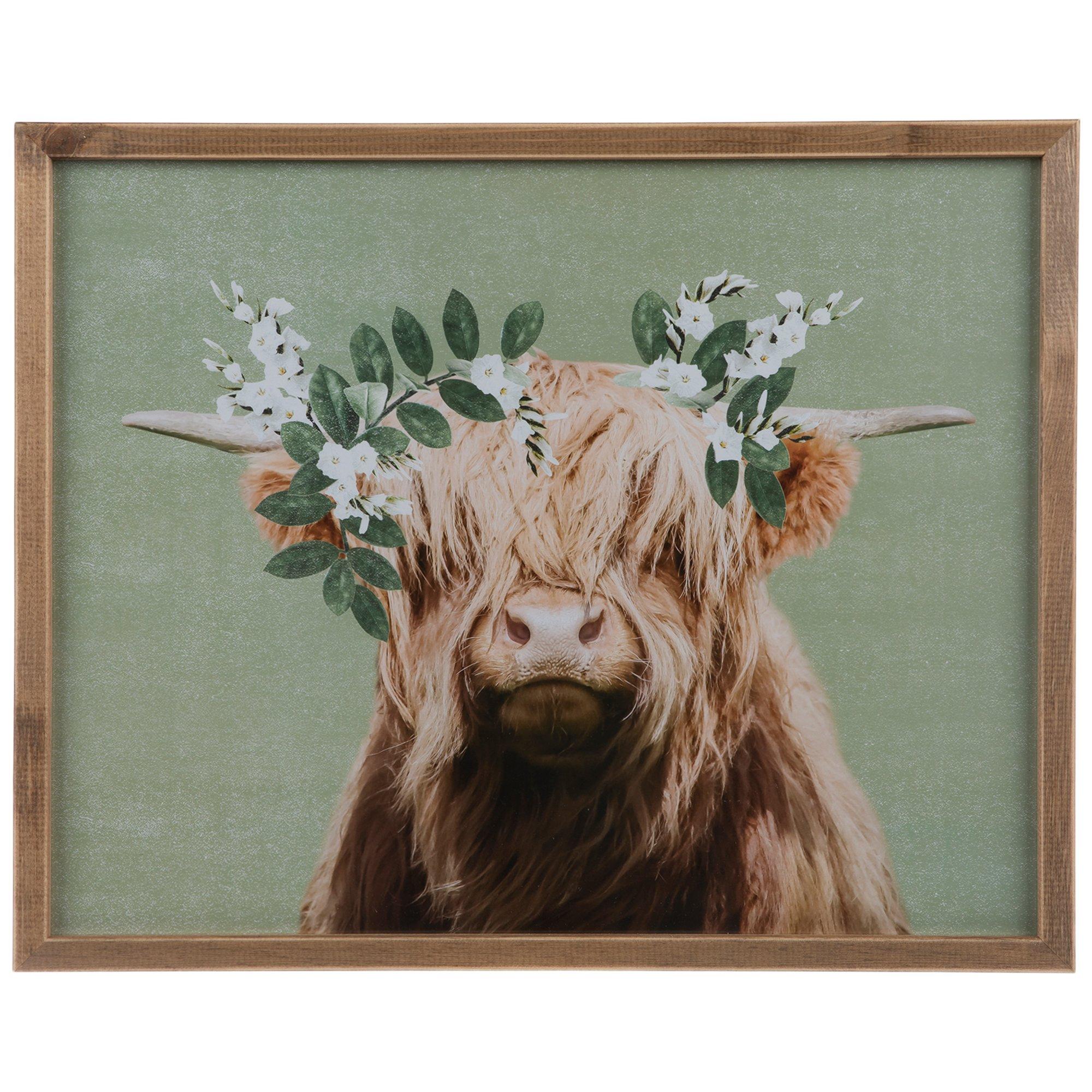 Vintage Highland Cows & Flowers 1 Fabric