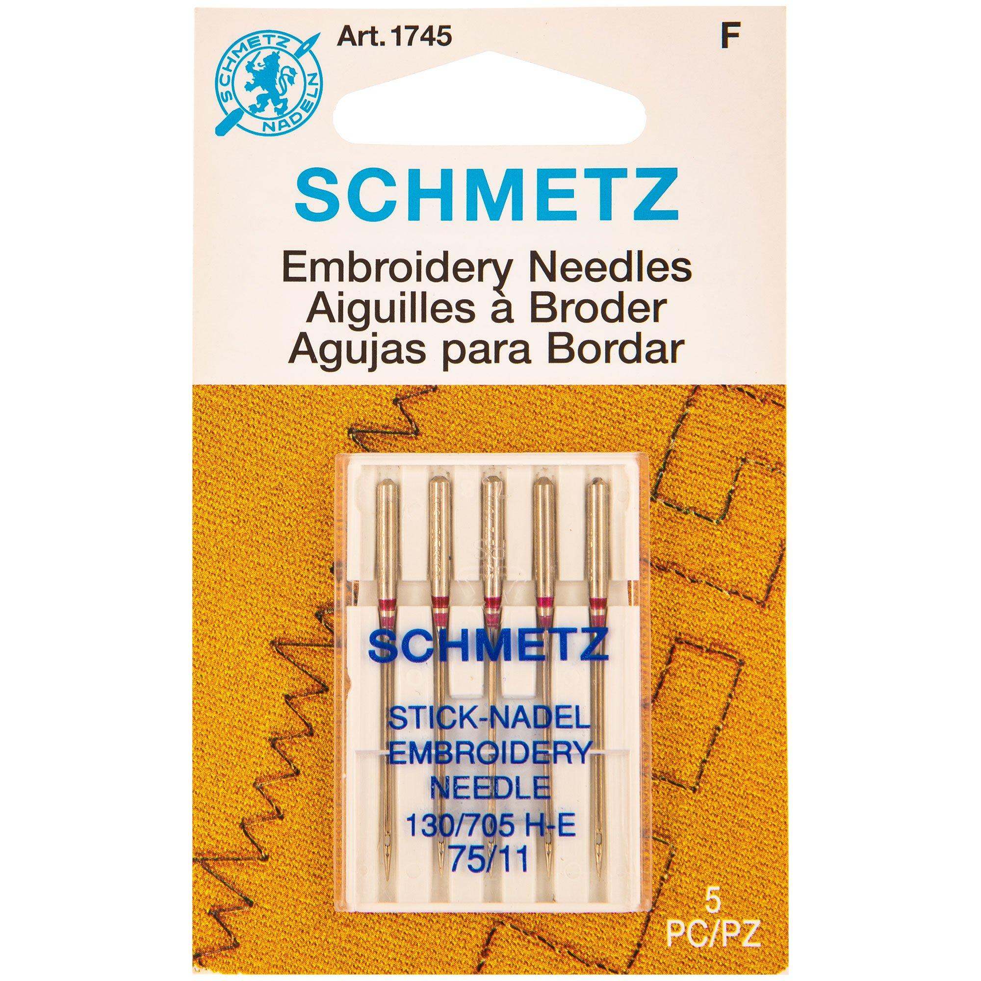 Hello Hobby Size 75/11 Embroidery Sewing Machine Needles (50 Count), Size: 2.25 inch x 0.28 inch x 3.62 inch