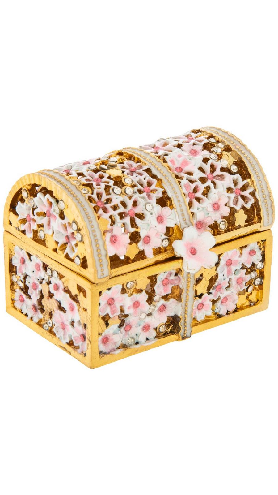 Pink & Gold Floral Treasure Chest Jewelry Box | Hobby Lobby