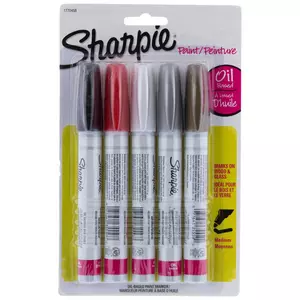Sharpie Oil-Based Paint Markers, Fine Tip, Assorted, 5/Pack (37371