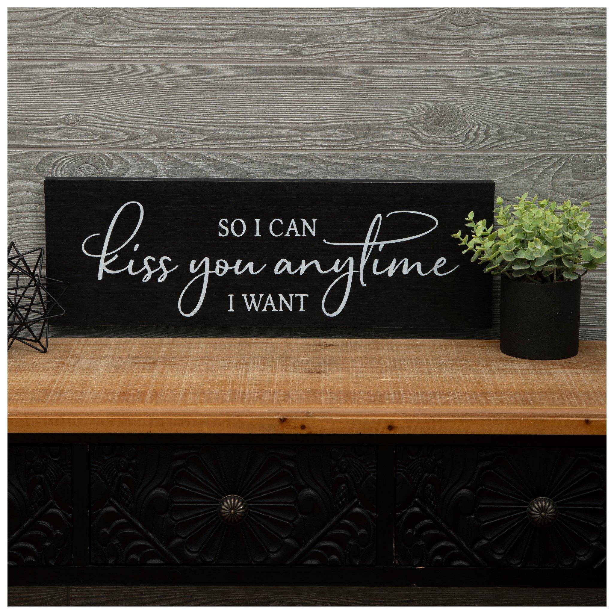 Kiss You Anytime Wood Wall Decor