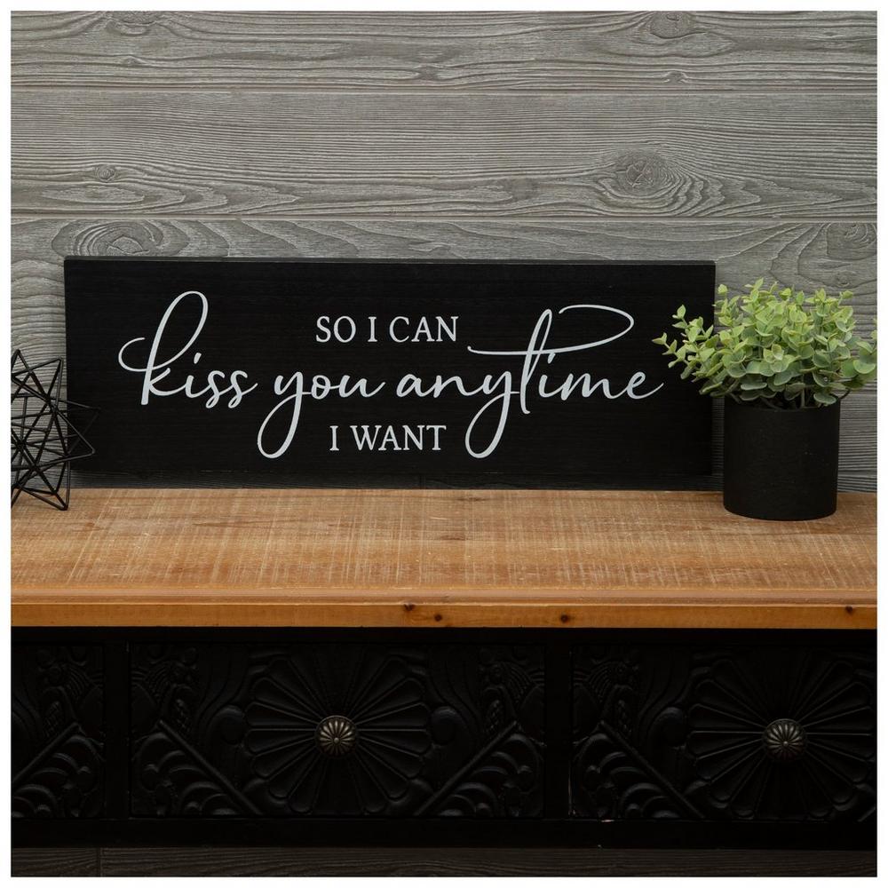 Kiss You Anytime Wood Wall Decor