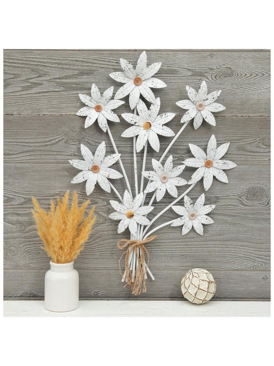 White Flower Bouquet Metal Wall Decor | Hobby Lobby | 2071231