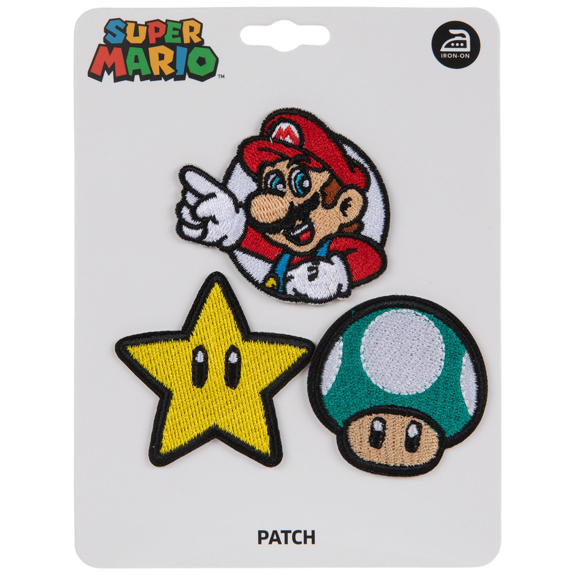 Iron on patches - mushroom Super Mario - red - 7.1x7.6cm - Application  badges