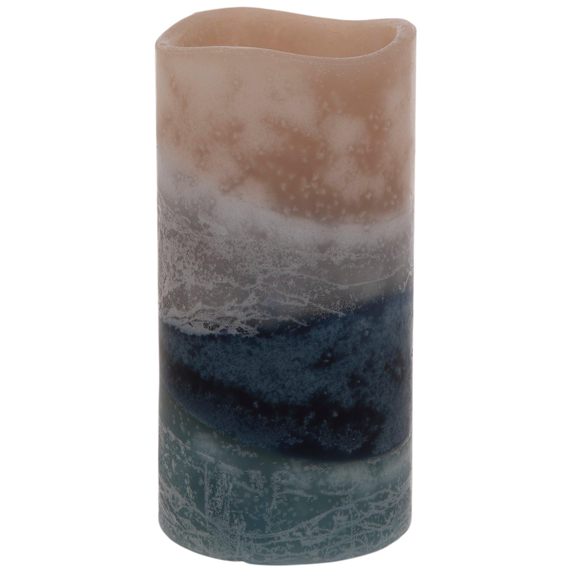 Blue & White Layered LED Pillar Candle Hobby Lobby 2073468