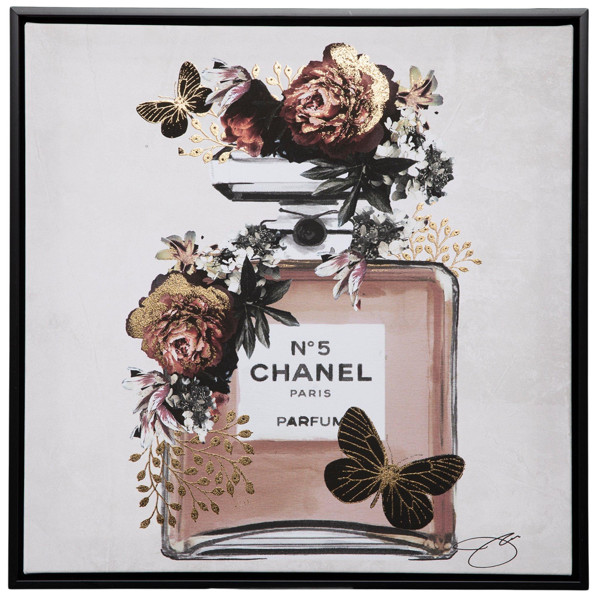 Canvas Wall Art Glam Perfume Chanel Pictures Wall Decor Pink