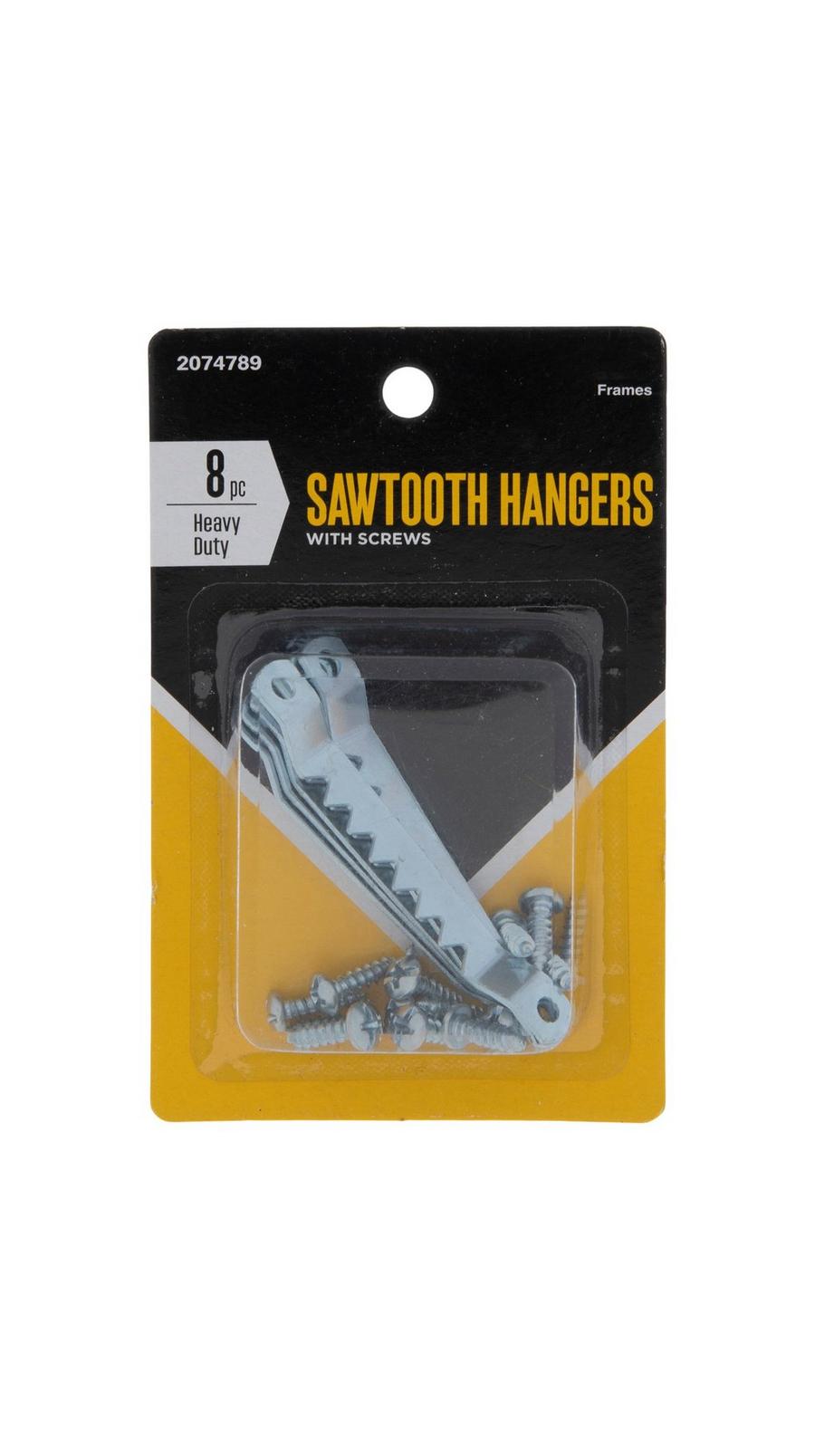 50 Large Sawtooth Picture Hangers - 2-5/8" Size With 100 #6 Screws & Free Sample Pack