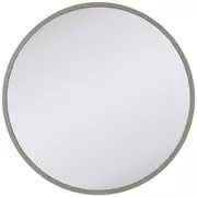 Gray Round Wood Wall Mirror