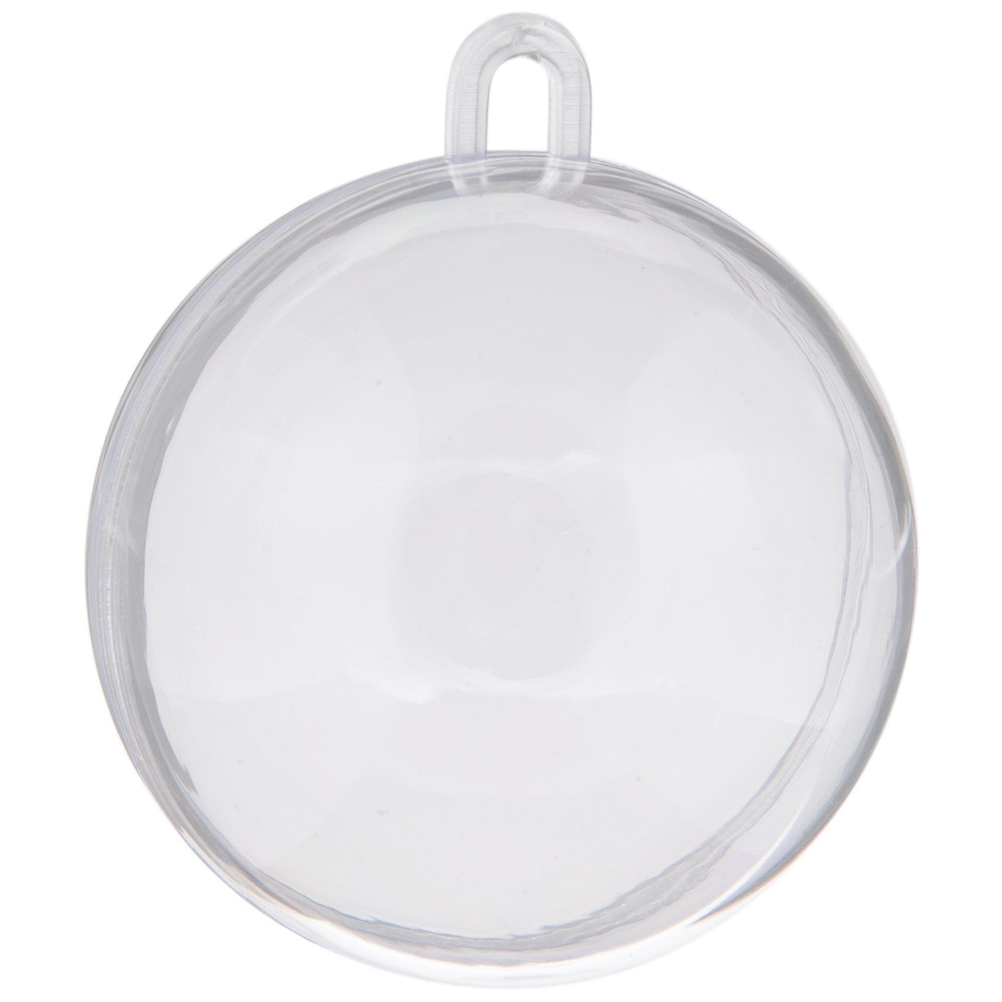 Craft DIY Clear Plastic Ornament with Aluminum Lid, 3-Inch 