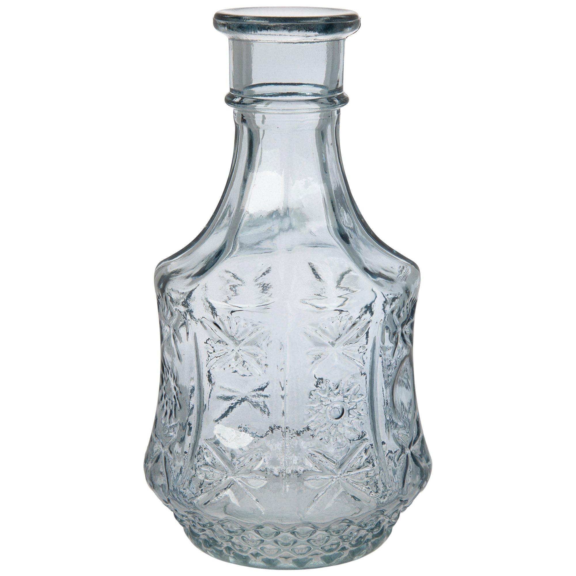 Embossed Floral Glass Vase