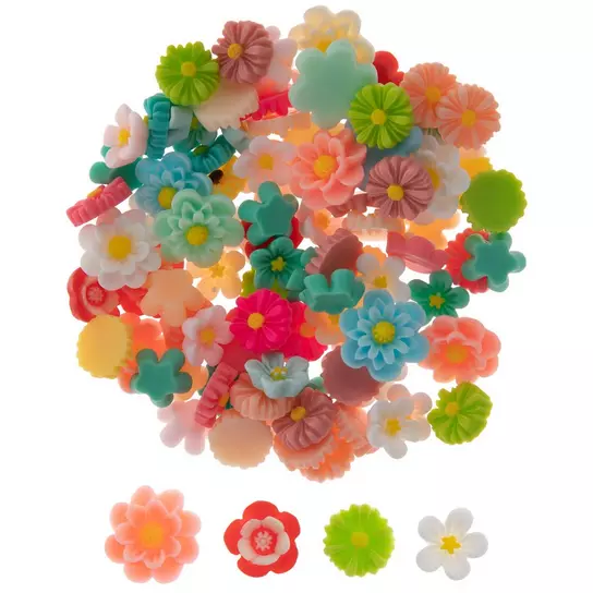 Rose Beads / Acrylic Flower Bead (14mm / Assorted Candy Color Mix