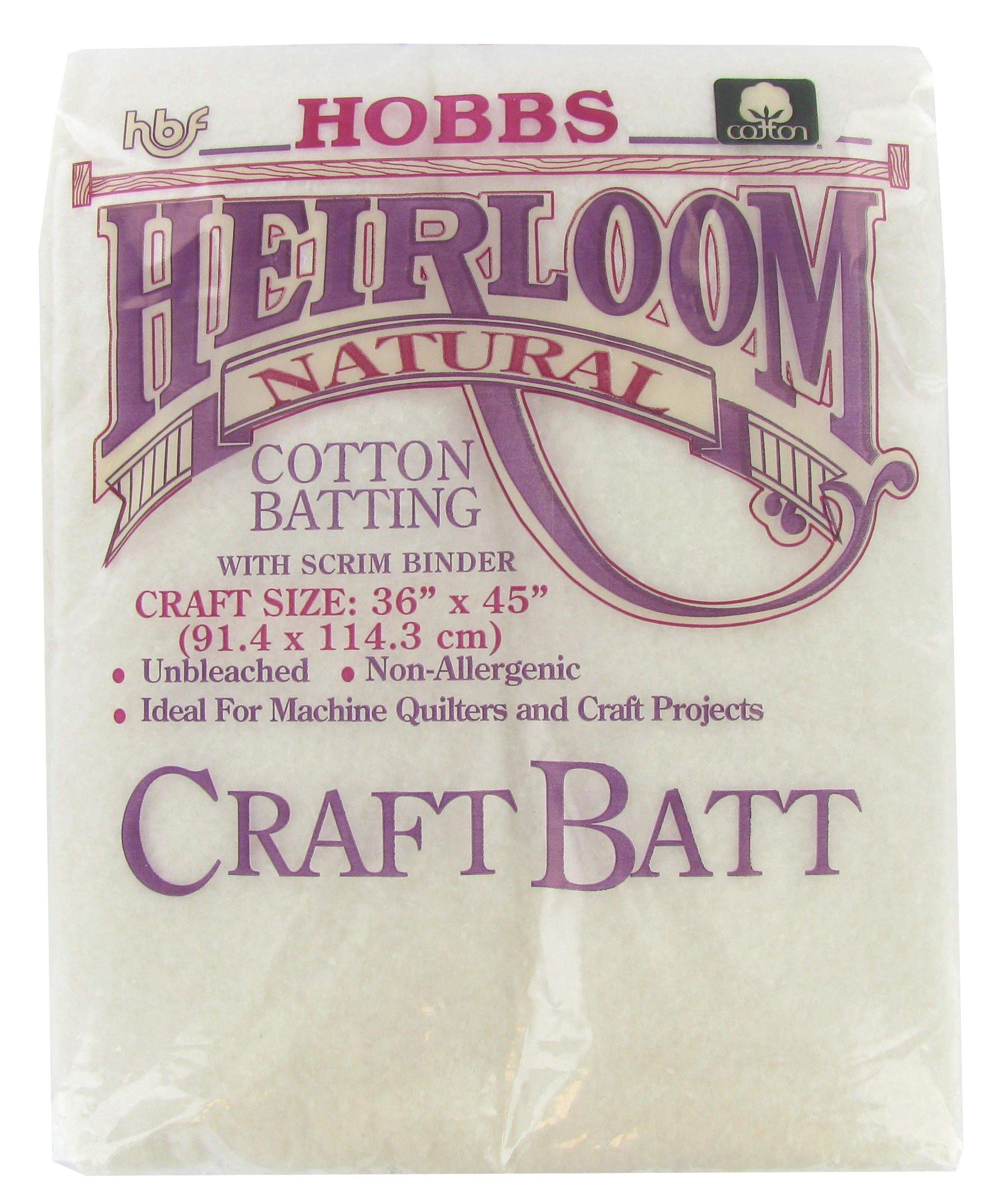 Heirloom Natural Cotton Batting 36" x 45" Hobby Lobby 207936