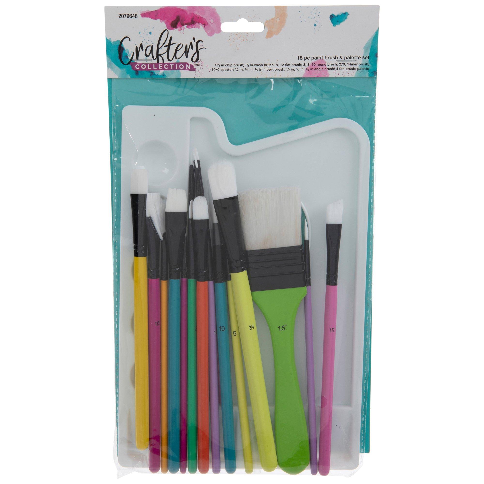 Paint Brushes & Palette Set 18 Pieces Hobby Lobby 2079648