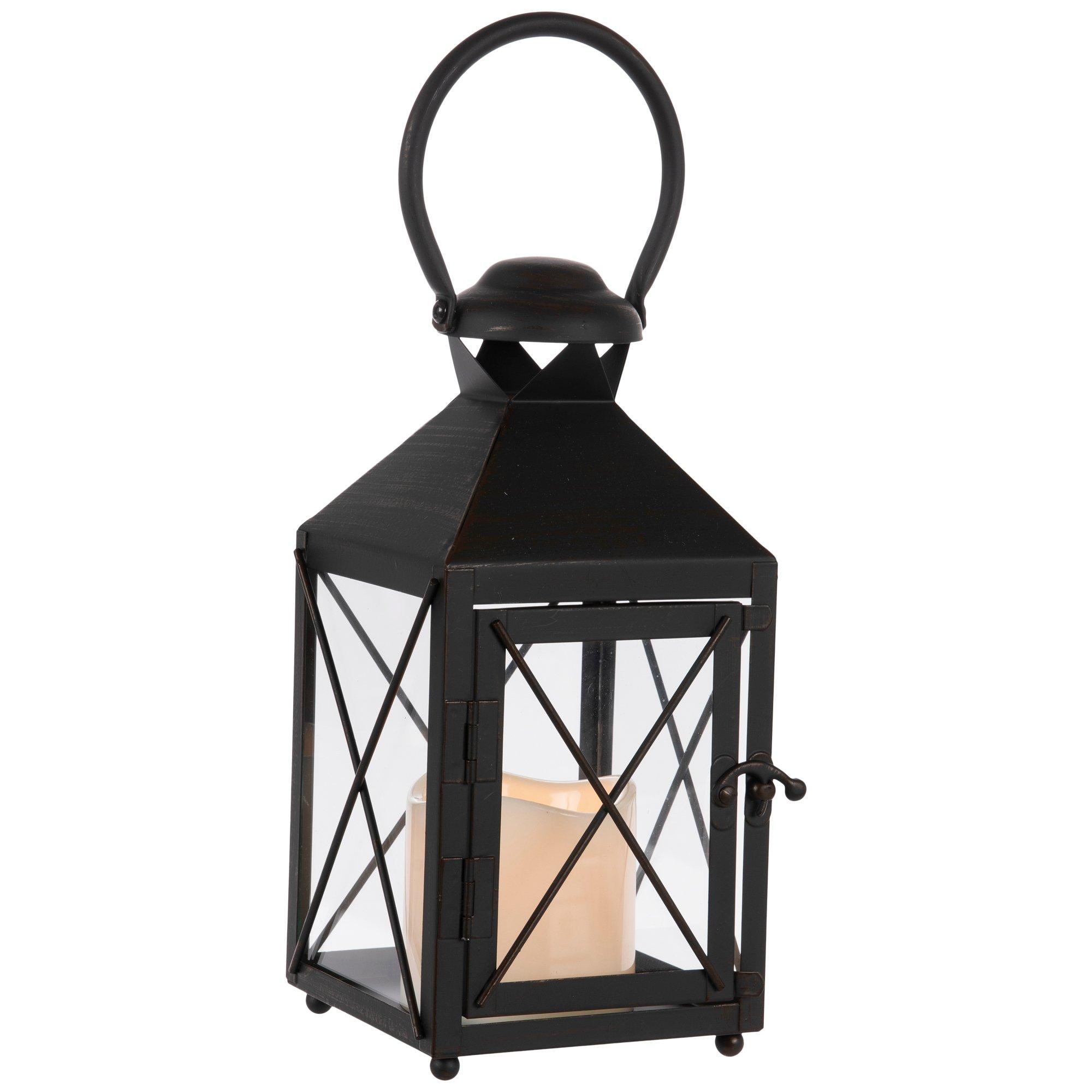 Mini Black Square Metal Candle Lantern, Hobby Lobby