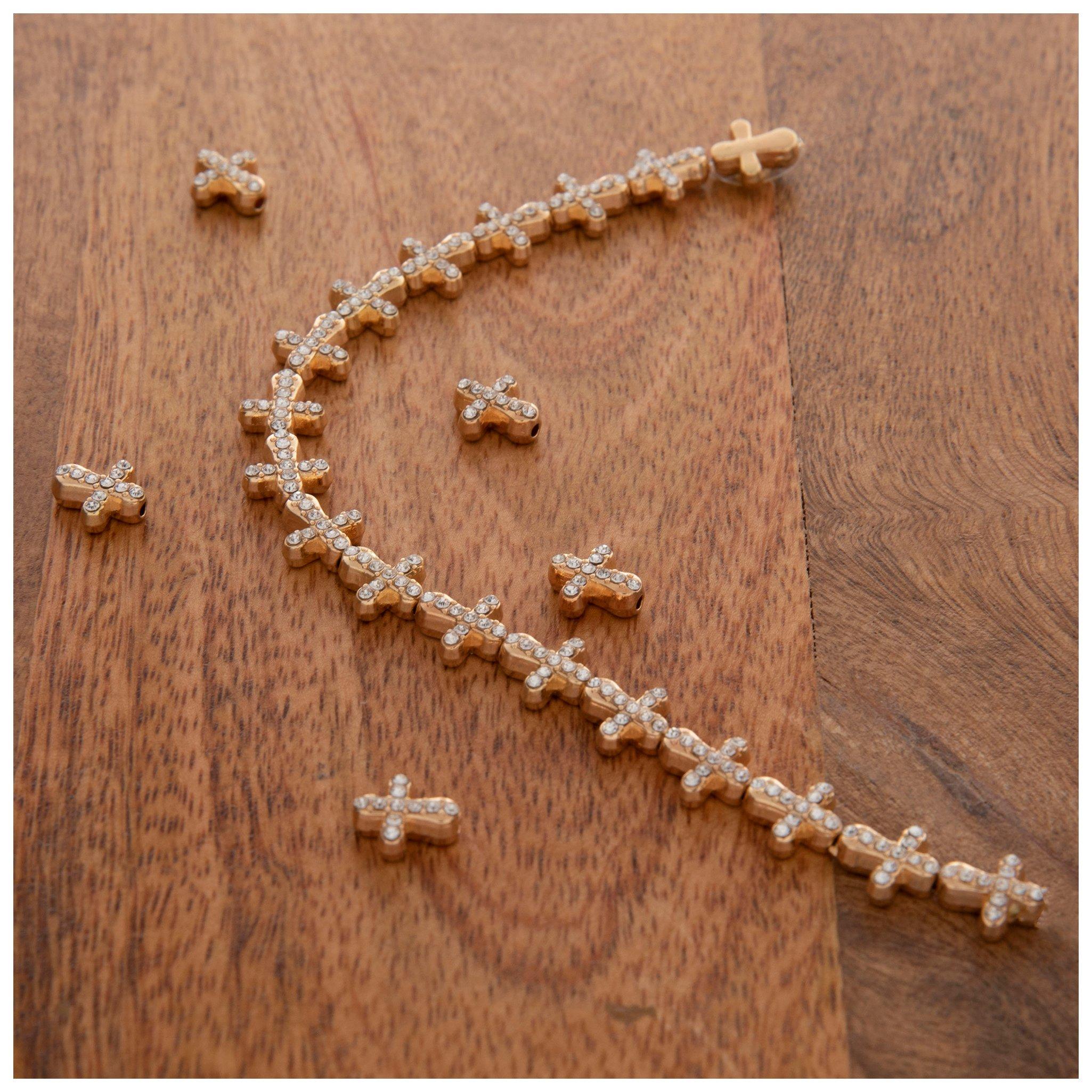 Brown Mix Wood Cross Beads, Hobby Lobby