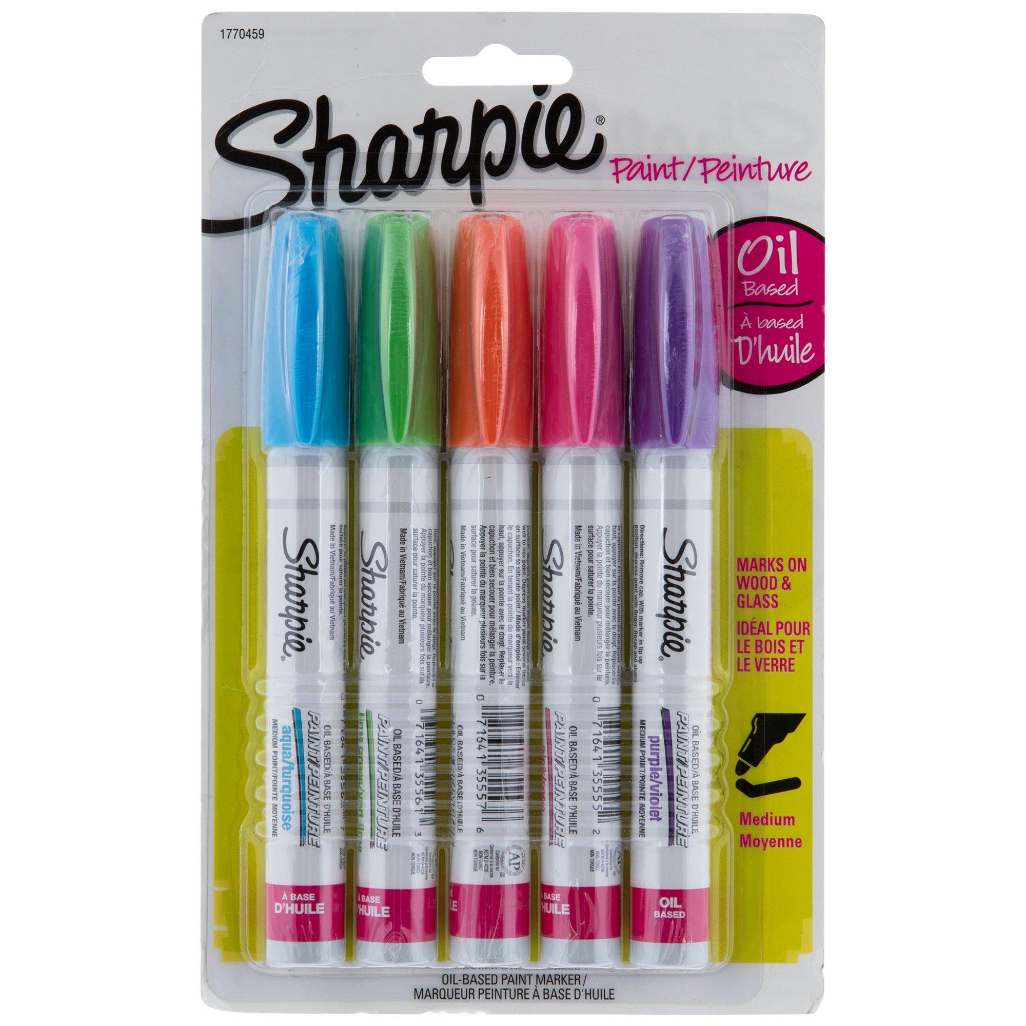 Sharpie Medium Point Oil Based Paint Markers 5 Piece Set Hobby