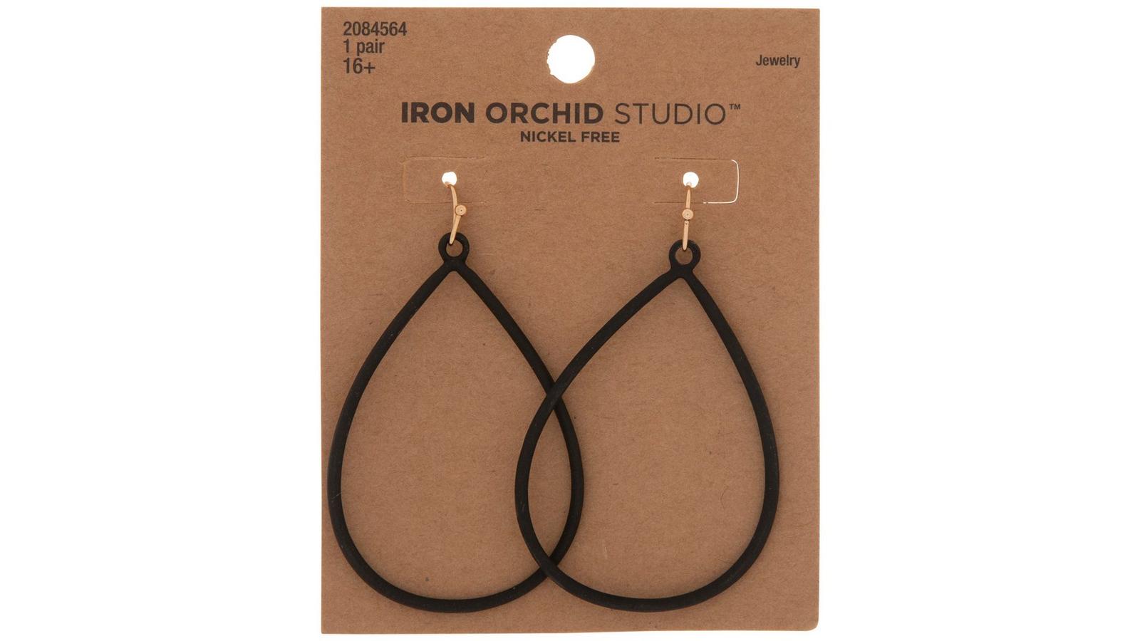 Matte Black Open Teardrop Earrings | Hobby Lobby | 2084564