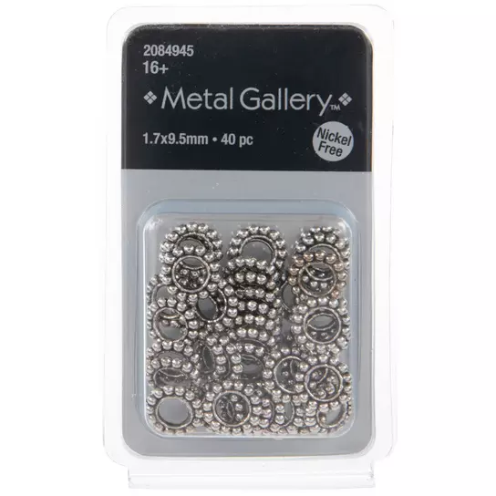 Metal Spacer Beads, Silver Rounded Disc Beads, Donut Shaped Beads, 4.8 –  Paper Dog Supply Co