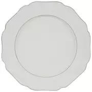 White Distressed Scallop Wood Charger Plate