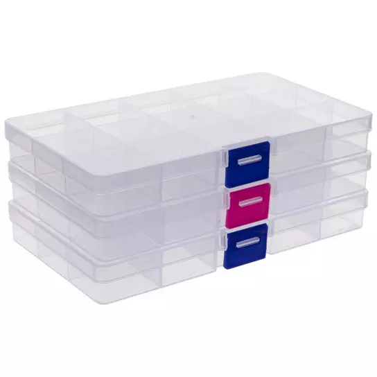 Bins & Things Stackable Storage Container with Organizers for Arts and  Crafts,4 Trays,Blue,Craft Box,Craft Storage,Craft Organizers and  Storage,Bead Organizer Box/Art Supply Organizer,Sewing Box : :  Home & Kitchen