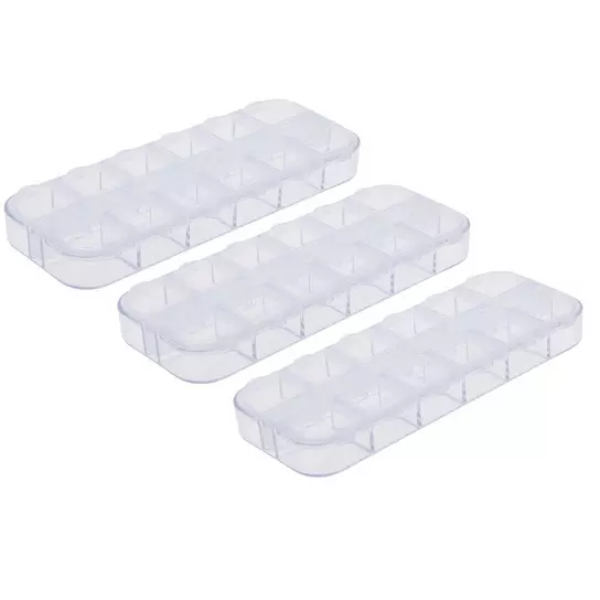 8-Pack Rectangular Plastic Storage Containers for Beads and Crafts