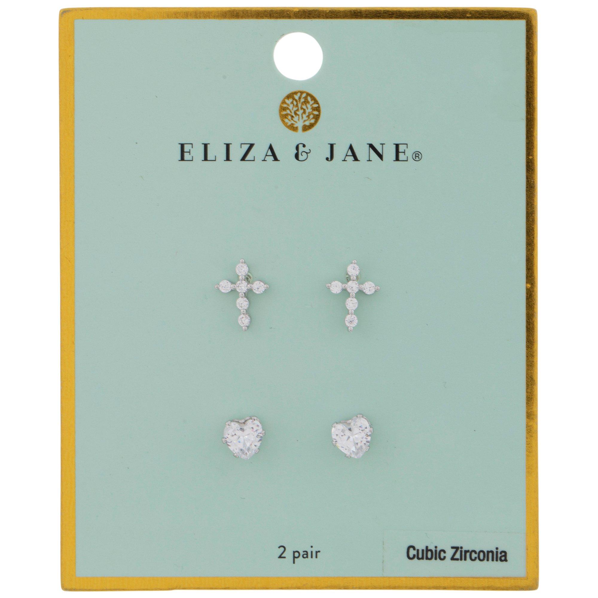 Cubic Zirconia Cross & Heart Earrings | Hobby Lobby | 2087104