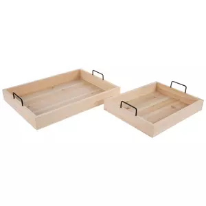 Wooden Serving Trays Education Toys with Handle Rectangular Shape Unfinished