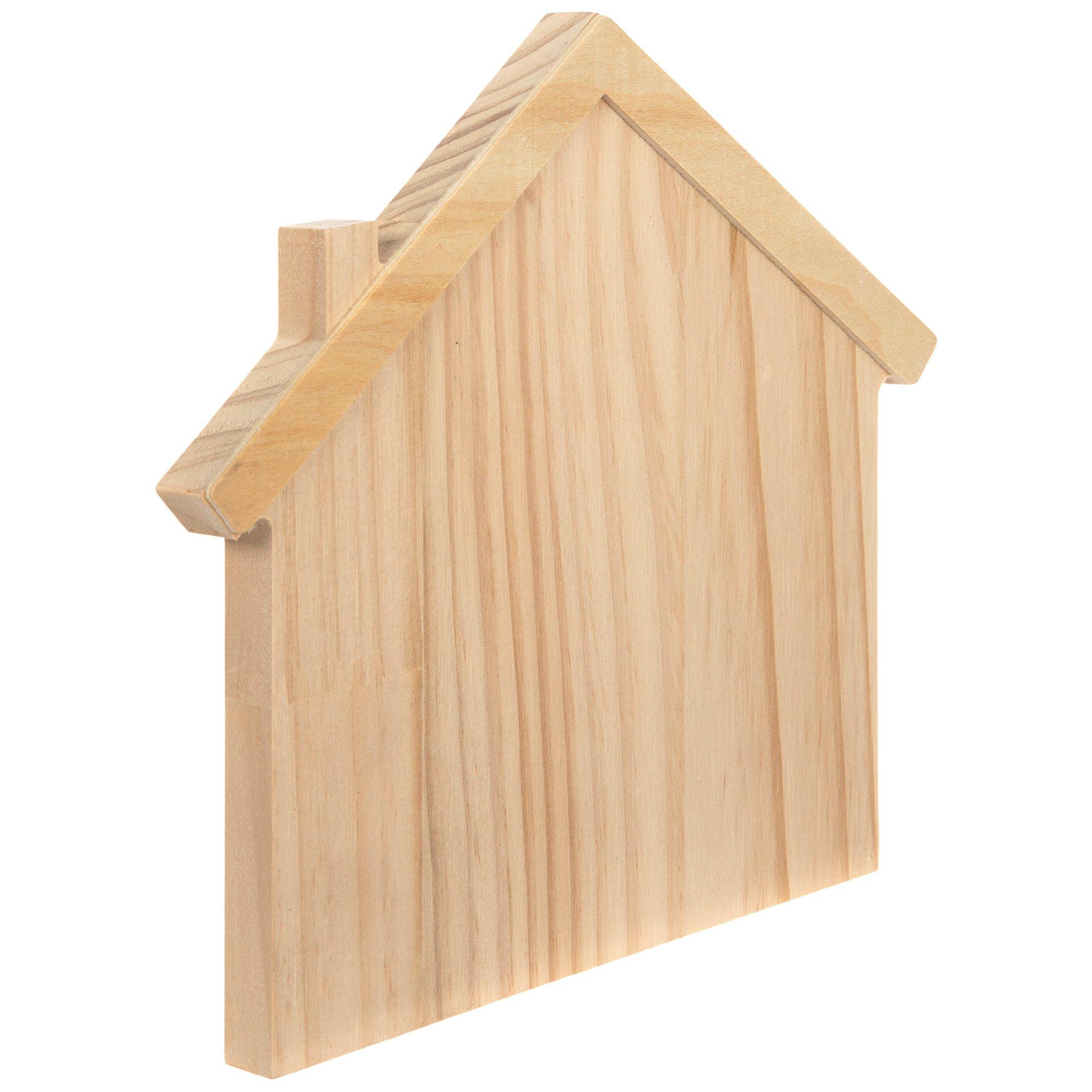 House With Roof Wood Shape view 1