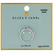 Cubic Zirconia Solitaire Ring - Size 6