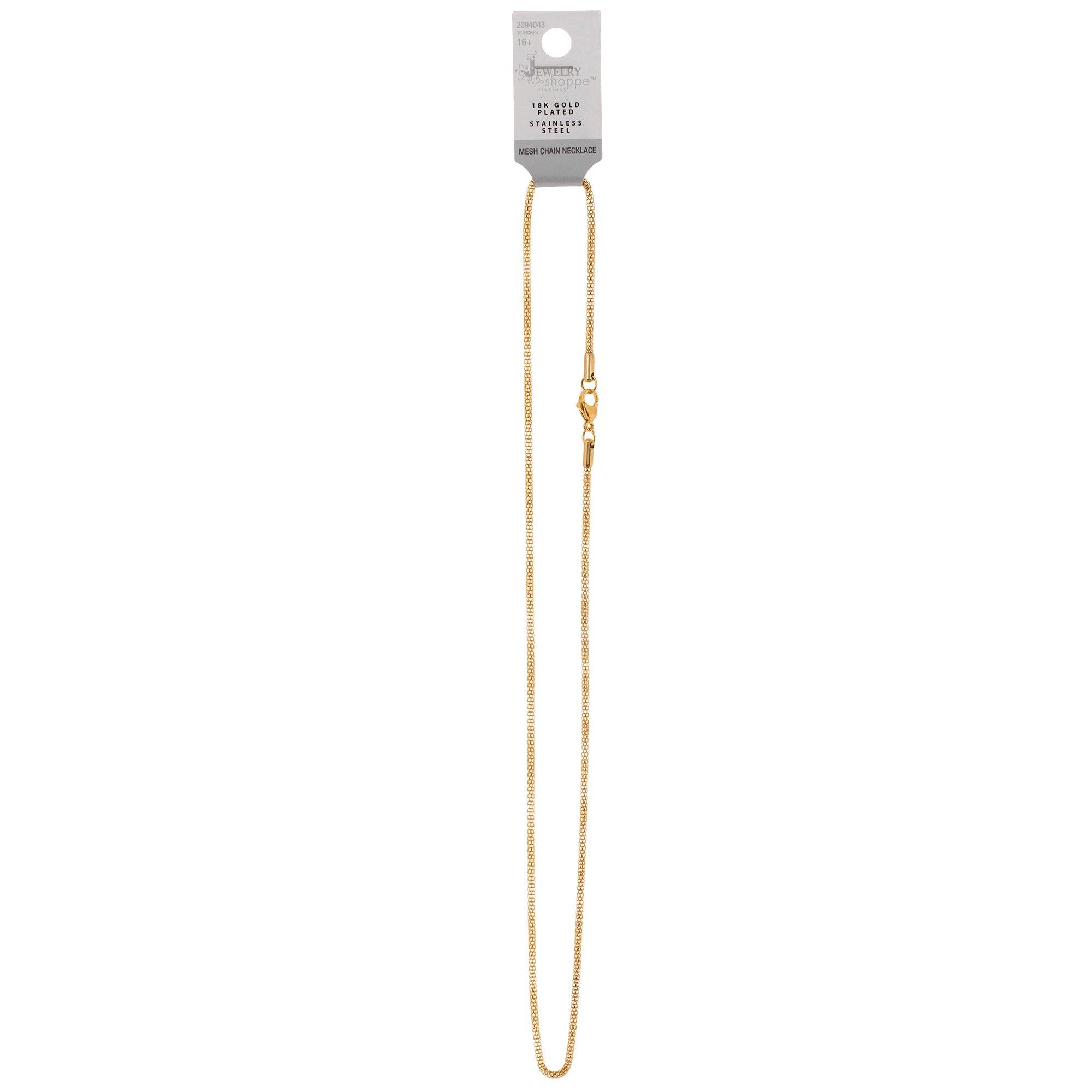 18K Gold Plated Stainless Steel Thick Cable Chain Necklace - 18